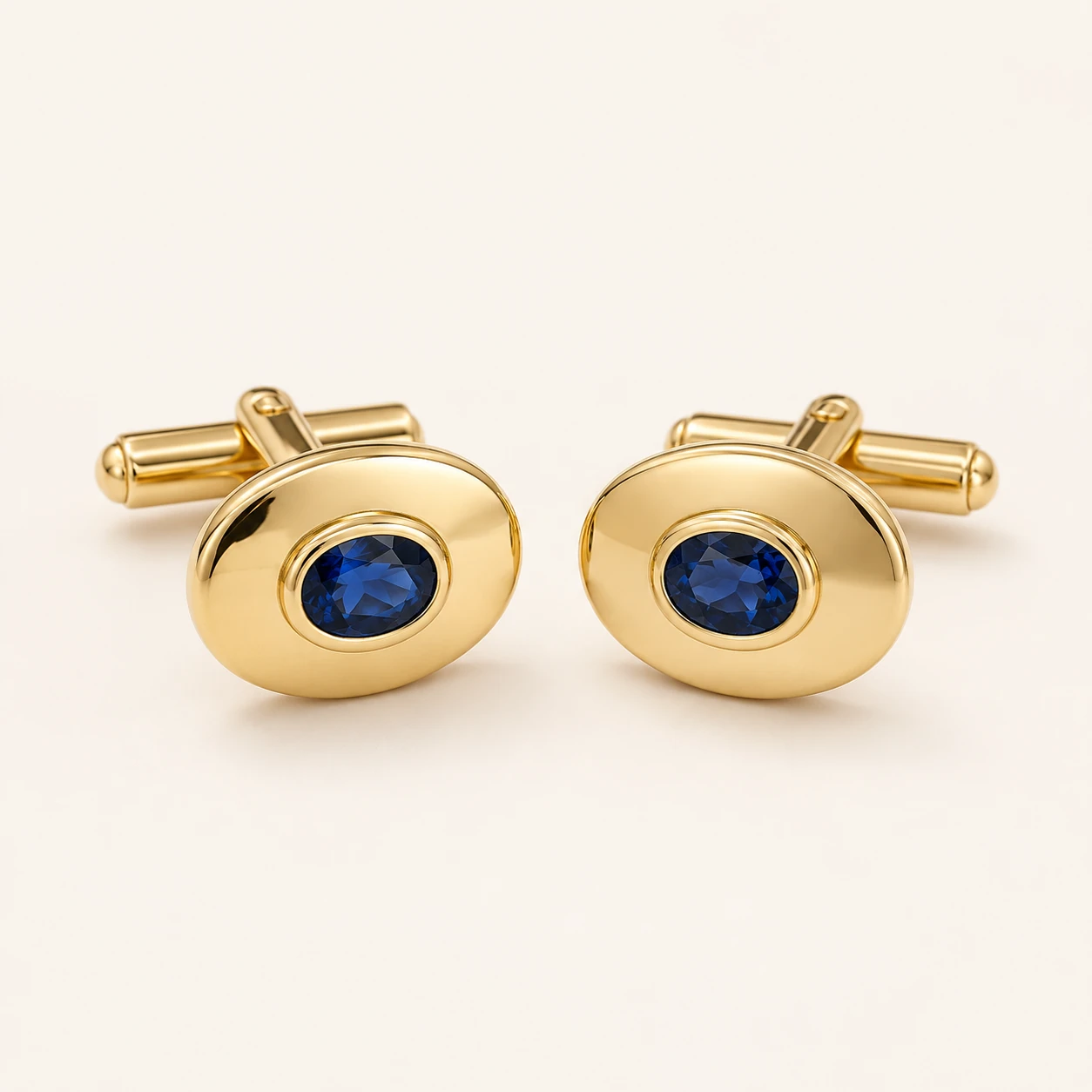 Gold and sapphire cufflinks design